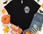 Non-Binary Halloween Shirt Sugar Skull , Trick or Treat t-shirt, Funny Halloween Shirt, Gay Halloween Shirt