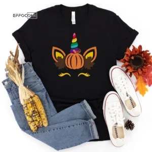 Rainbow Unicorn Fall Pumpkin Thanksgiving Shirt, family thanksgiving shirts, funny Thanksgiving 2021 t-shirts long sleeve