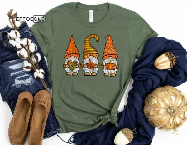Fall Gnomes Shirt, Fall Pumpkin T-Shirt, Thanksgiving Shirt, Fall Tshirt, Pumpkin Shirt, Gnomes Shirt