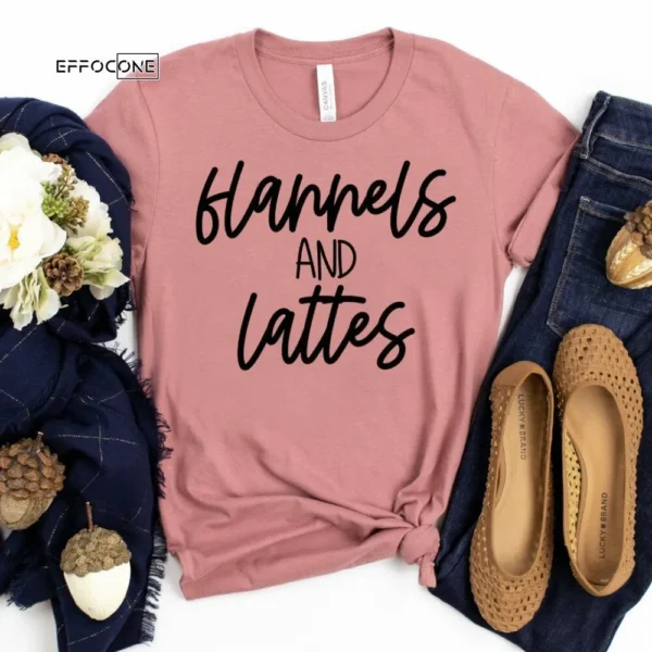 Flannels and Lattes, Hello Fall, Fall Shirt, Pumpkin Tee, Autumn Shirt, Fall Tshirt, I Love Fall Shirt, Autumn Essentials Shirt, Fall Time