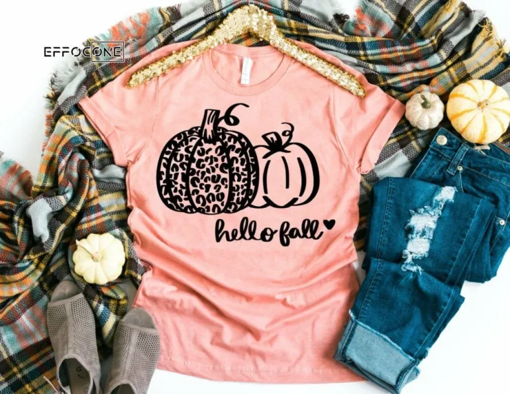 Hello Fall, Pumpkin Fall Shirt, Fall Shirt, Thanksgiving Tee, Pumpkin Shirt, Fall Tshirt, Fall Time, Fall