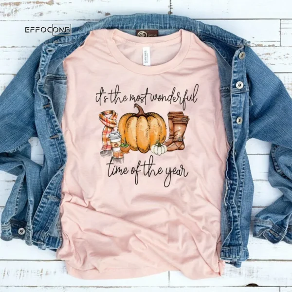 It's the Most Wonderful Time of the Year, Fall Pumpkin T-Shirt, Thanksgiving Shirt, Fall Tshirt, Pumpkin Shirt