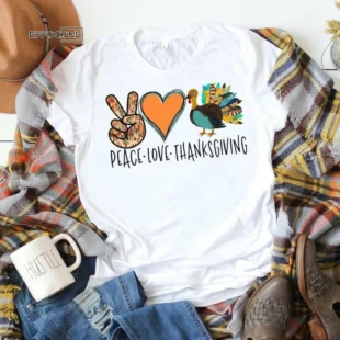 Peace Love Thanksgiving Shirt, Fall Pumpkin T-Shirt, Thanksgiving Shirt, Fall Tshirt, Pumpkin Shirt, Thanksgiving Tee