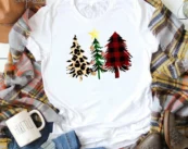 Christmas Tree Shirt, Leopard Christmas Tree Shirt, Christmas T-Shirt, Winter Tshirt, Winter Time Shirt, Cute Fall Shirts, Christmas Gift