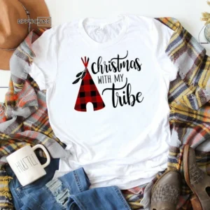 Christmas with my Tribe Shirt , Christmas T-Shirt, Matching Family Christmas Shirts, Christmas Tshirt, Christmas Gift, Family Christmas