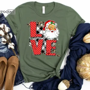 Love Santa Shirt, Santa Shirt, Christmas T-Shirt, Christmas TShirt, Winter Tshirt, Winter Time Shirt, Christmas Gift