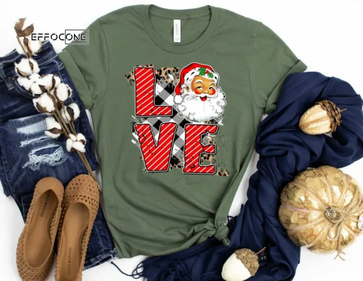 Love Santa Shirt, Santa Shirt, Christmas T-Shirt, Christmas TShirt, Winter Tshirt, Winter Time Shirt, Christmas Gift