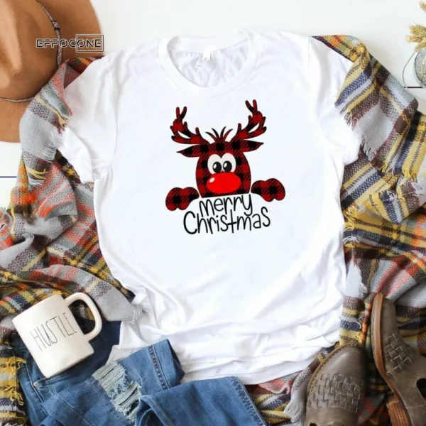 Merry Christmas Reindeer Shirt, Christmas Shirt, Christmas T-Shirt, Holiday Shirt, Christmas Gift Ideas, Christmas Tree Shirt
