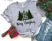 Merry Christmas Trees Shirt, Christmas T-Shirt, Christmas TShirt, Winter Tshirt, Winter Time Shirt, Cute Fall Shirts, Christmas Gift