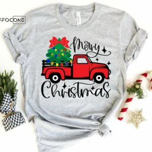 Merry Christmas Truck Shirt, Merry Christmas Shirt, Christmas Morning T-Shirt, Christmas Pajamas, Winter Time Shirt, Christmas Gift