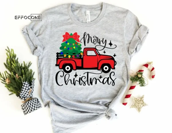 Merry Christmas Truck Shirt, Merry Christmas Shirt, Christmas Morning T-Shirt, Christmas Pajamas, Winter Time Shirt, Christmas Gift