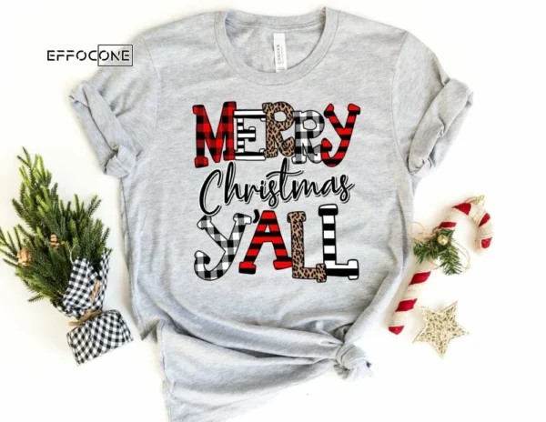 Merry Christmas Yall Shirt, Santa Shirt, Christmas T-Shirt, Christmas TShirt, Winter Tshirt, Winter Time Shirt, Christmas Gift