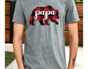 Plaid Papa Bear Shirt, Dad Christmas Shirt, Papa Christmas Tshirt, Dad Holiday Shirt, Seasonal Shirts, Papa Christmas Shirt