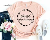 Blessed Grandma Wreath Shirt Grandma Shirt Promoted to