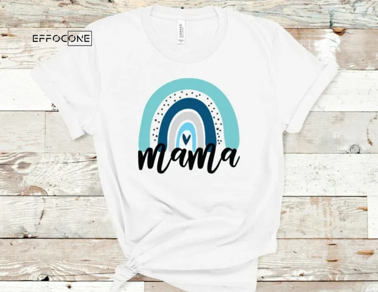 Blue Mama Rainbow Shirt Funny Mom Shirt Gift for Wife