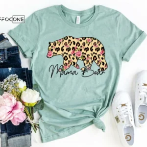 Leopard Mama Bear Shirt Funny Mom Shirt Gift for Wife