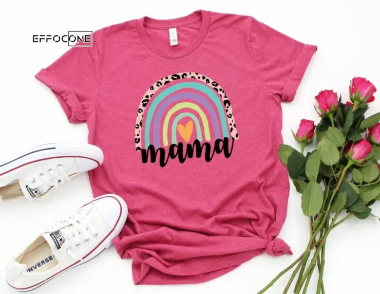 Pink Mama Rainbow Shirt Funny Mom Shirt Gift for Wife