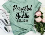 Promoted to Auntie, Auntie Est Shirt, Auntie Bear Shirt
