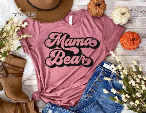 Retro Mama Bear with Sunglasses Shirt Funny Mom Shirt Mom