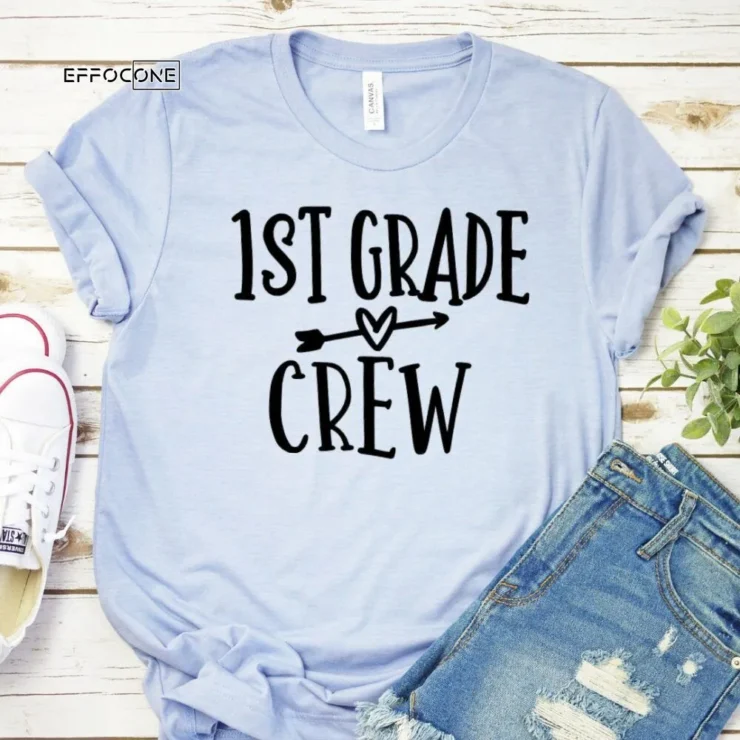 1st Grade Crew, Kindergarten Teacher Tee, Teacher Shirt