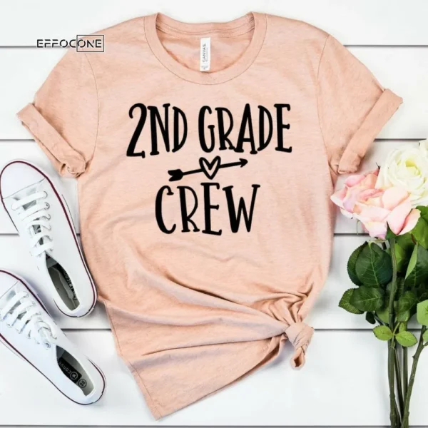 2nd Grade Crew, Kindergarten Teacher Tee, Teacher Shirt