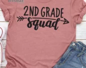 2nd Grade Squad, Kindergarten Teacher Tee, Teacher Shirt