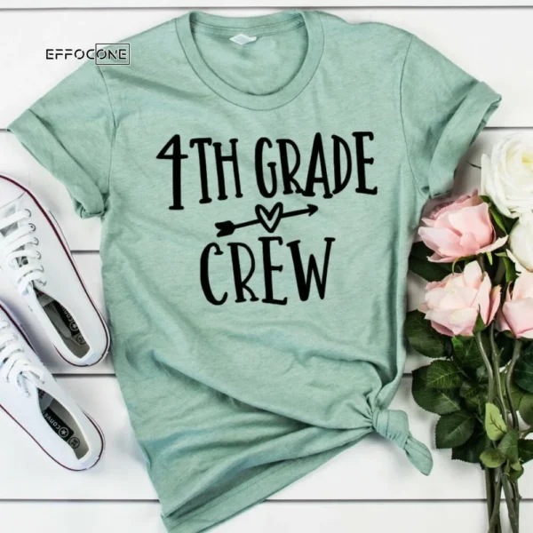 4th Grade Crew, Kindergarten Teacher Tee, Teacher Shirt