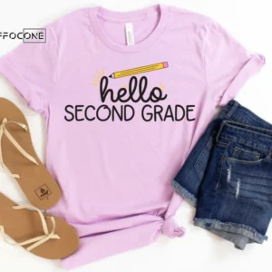 Hello Second Grade, Floral Teacher Shirt, Kindergarten