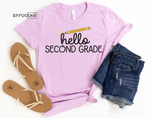 Hello Second Grade, Floral Teacher Shirt, Kindergarten