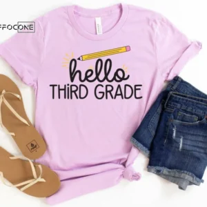 Hello Third Grade, Floral Teacher Shirt, Kindergarten