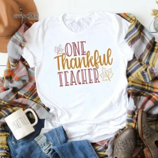 One Thankful Teacher, Kindergarten Teacher Tee, Teacher