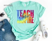 Teach Love Inspire TieDye Shirt, Kindergarten Teacher Tee