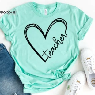 Teacher Heart Shirt, Kindergarten Teacher Tee, Teacher