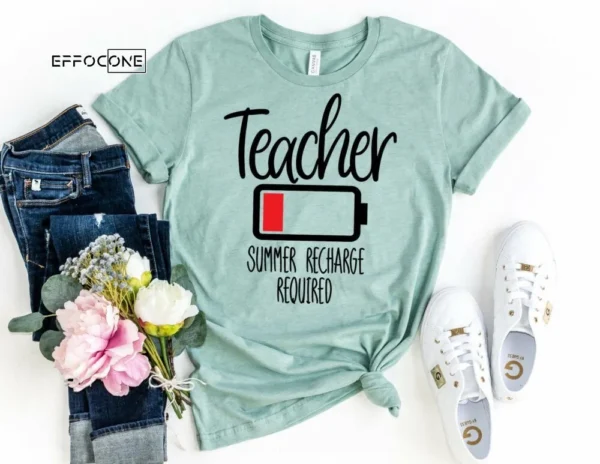 Teacher Summer Recharge Required, Kindergarten Teacher Tee