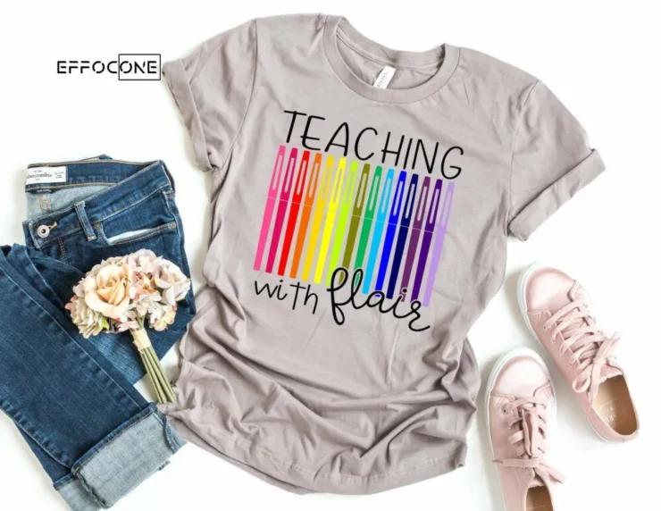 Teaching With Flair Shirt, Flair Pen Teacher Tee, Teacher