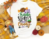 Will Trade Students for Candy, Halloween Teacher Tee