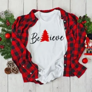 Believe Christmas Shirt Women's Christmas Shirt Believe