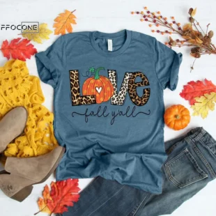 Love Fall Y'All Shirt Leopard Print Fall Shirt