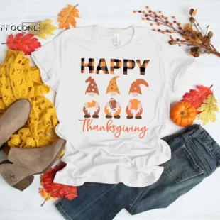 Happy Thankgiving Gnomes Shirt Fall Shirt Thankful Grateful