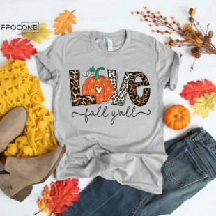 Love Fall Y'All Shirt Leopard Print Fall Shirt