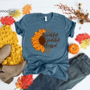 Sunflower Thankful Shirt Love Fall Leopard Print Fall Shirt
