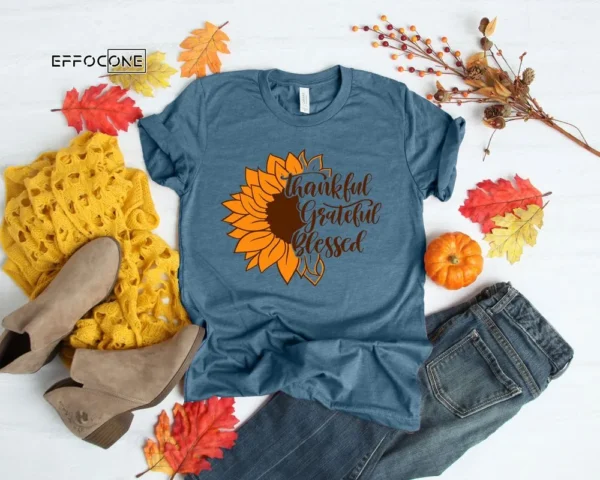 Sunflower Thankful Shirt Love Fall Leopard Print Fall Shirt