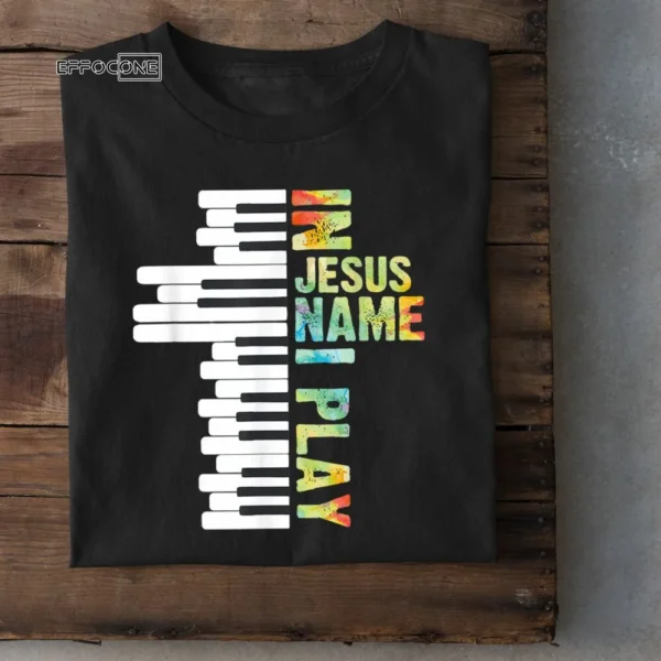 In Jesus Name, I Play Piano Christian Music Vintage Christmas Gift