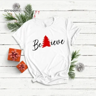 Believe Christmas Shirt Women's Christmas Shirt Believe