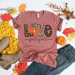 Love Fall Y'All Shirt Leopard Print Fall Shirt