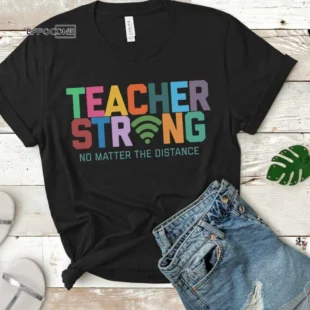 Teacher Strong, Distance Learning, Zoom School, Virtual School, Teacher Shirt, Virtual Teacher, Grade Team Shirt