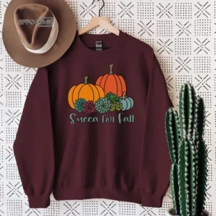 Succa for Fall, Teacher Sweatshirt, Gift for Teacher, Plant Lover Succulent Lover, Crazy Plant Lady, Teacher Crewneck, Fall Sweater