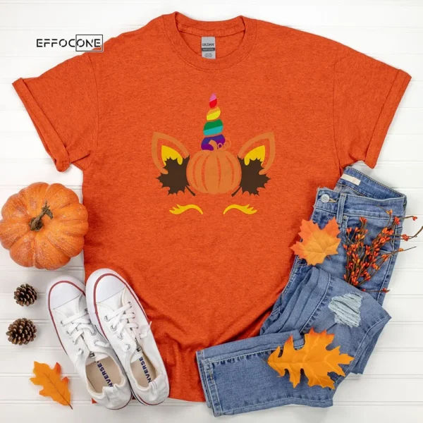 Rainbow Unicorn Fall Pumpkin Thanksgiving Shirt, family thanksgiving shirts, funny Thanksgiving 2021 t-shirts long sleeve
