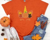 Unicorn Fall Pumpkin Thanksgiving Shirt, family thanksgiving shirts, funny Thanksgiving 2021 t-shirts long sleeve