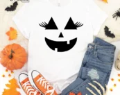 Girl Pumpkin Halloween Shirt, Trick or Treat t-shirt, Funny Halloween Shirt